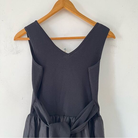 Jason Wu NWT Black V-Neck Bodice Tiered Prairie Midi Dress - Picture 10 of 16